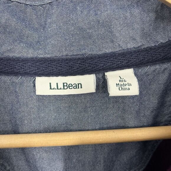 LL Bean Shirt Size Large Womens Red Soft Cotton Rugby 1/4 Button Henley Top - Picture 4 of 6